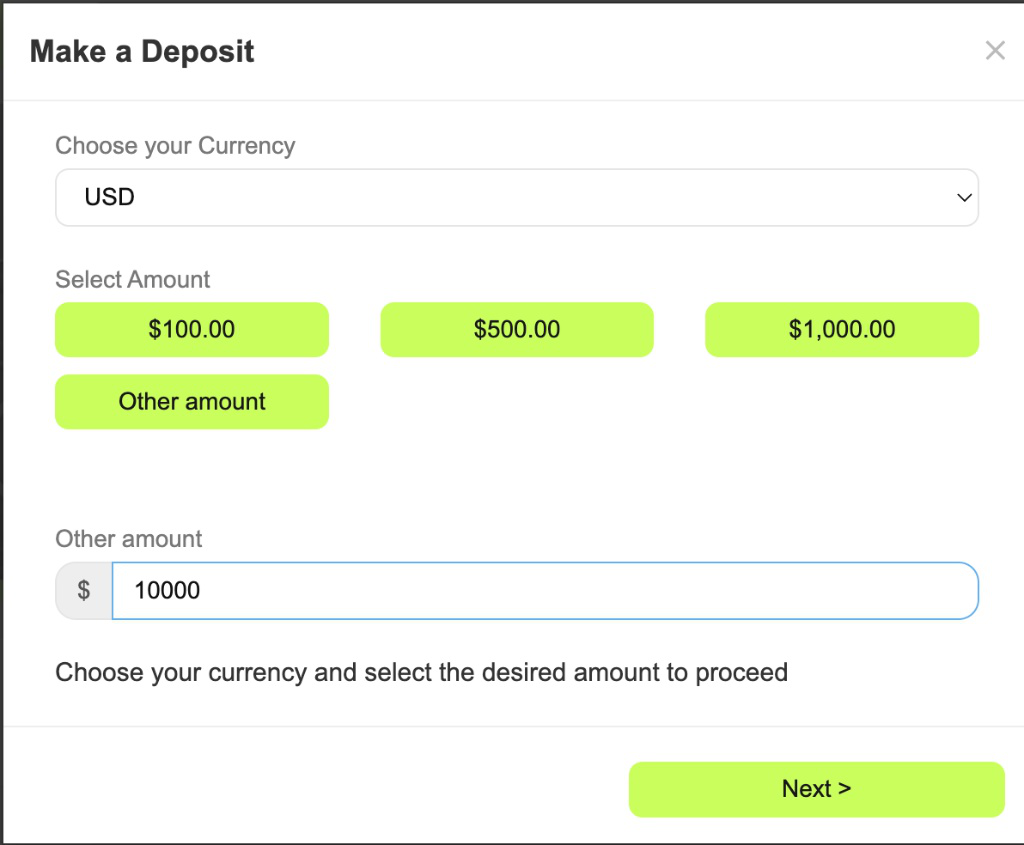 Make your deposit